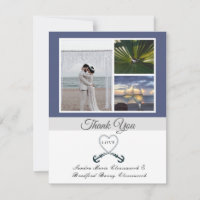 Bleu blanc Coeur nautique Ancre Mariage Photo