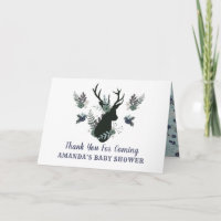 Bleu de tête de cerf Rustique Baby shower Floral M
