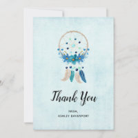 Bleu Dreamcatcher avec Fleurs & Plumes
