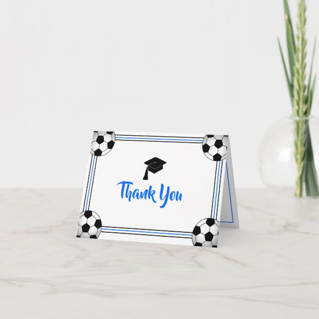 Carte De Remerciements Bleu et noir (Devant)