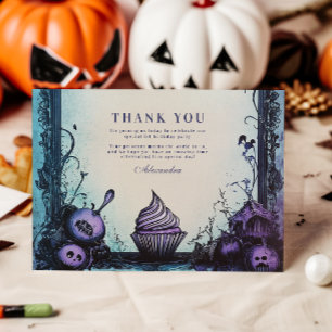 Carte De Remerciements Bleu gothique 2e anniversaire