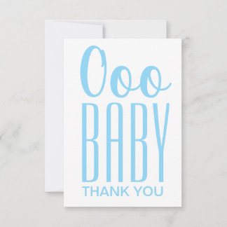 Carte de remerciements : Bleu Ooo Baby Merci