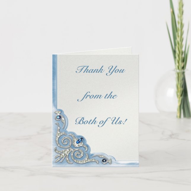 Carte De Remerciements Bleu Perlé (Note de Remerciement) (Devant)