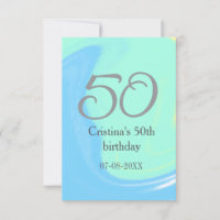 bleu vert gris 50e anniversaire ajouter nom date r