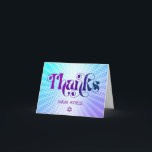 Carte De Remerciements Bleu violet Bat mitzvah Gras Retro Boho<br><div class="desc">Assurez-vous que votre Bat mitzvah préféré exprime sa reconnaissance à tous ceux qui ont soutenu son événement marquant! Envoyez ce plaisir, boho retro, carte de remerciements personnalisée. Une typographie violette et bleu marine amusante, tendance et audacieuse, avec une typographie sans serif moderne, recouvre un arrière - plan de rayons bleu...</div>