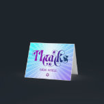 Carte De Remerciements Bleu violet Bat mitzvah Gras Retro Boho<br><div class="desc">Assurez-vous que votre Bat mitzvah préféré exprime sa reconnaissance à tous ceux qui ont soutenu son événement marquant! Envoyez ce plaisir, boho retro, carte de remerciements personnalisée. Une typographie violette et bleu marine amusante, tendance et audacieuse, avec une typographie sans serif moderne, recouvre un arrière - plan de rayons bleu...</div>