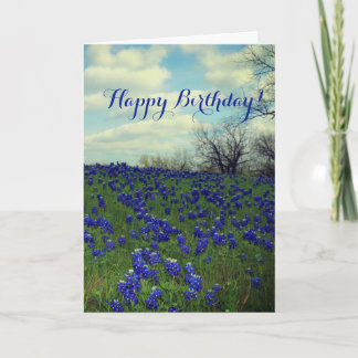 Carte De Remerciements Bleus Fleurs Bleues Texas Anniversaire Floral Tha