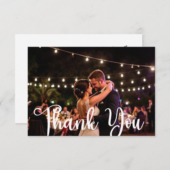 Carte De Remerciements Blissful Wedding Flat Thank You Card (Devant / Derrière)