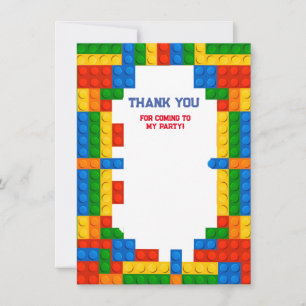 Carte De Remerciements Blocs de construction d'anniversaire