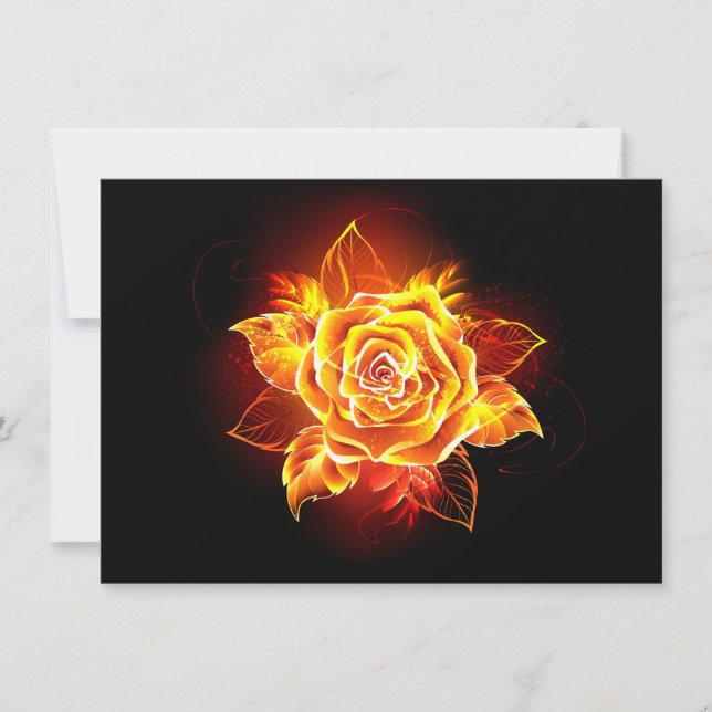 Carte De Remerciements Blooming Fire Rose (Devant)