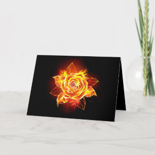 Carte De Remerciements Blooming Fire Rose