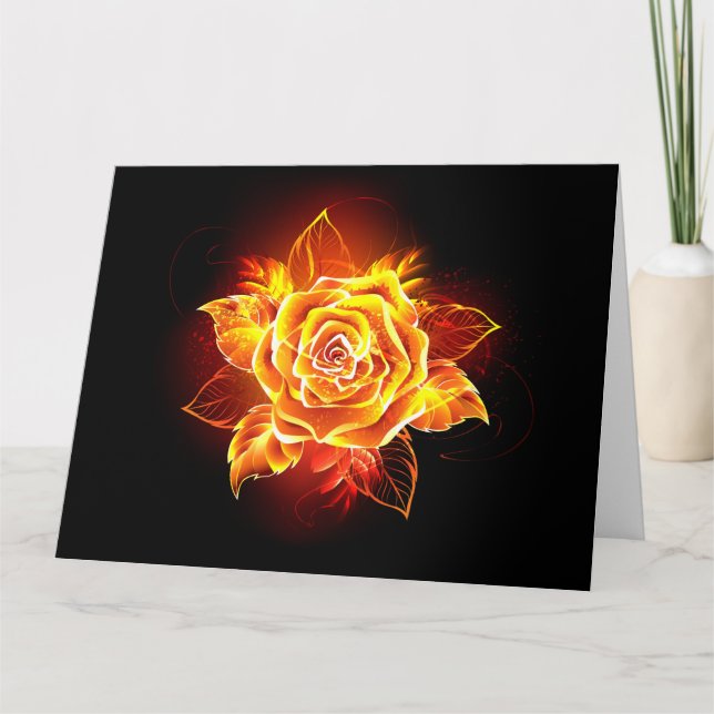 Carte De Remerciements Blooming Fire Rose (Devant)