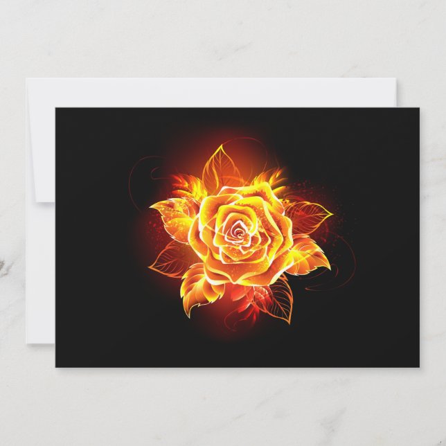 Carte De Remerciements Blooming Fire Rose (Devant)