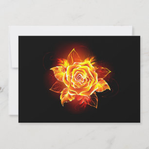 Carte De Remerciements Blooming Fire Rose