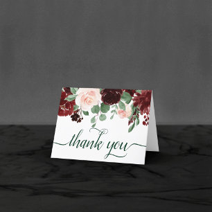 Carte De Remerciements Blooms rustiques Terracotta et Marsala Photo