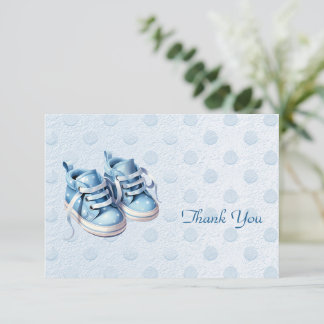 Carte de remerciements Blue Baby Shoes