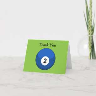 Carte De Remerciements Blue Billiard Ball Numéro Deux Personnaliser
