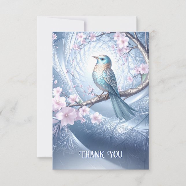 Carte De Remerciements Blue Bird Floral Thank You Card (Devant)