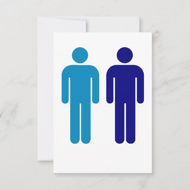 Carte De Remerciements Blue Boys Gay Mariage LGBTQ (Devant)