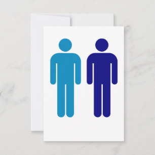 Carte De Remerciements Blue Boys Gay Mariage LGBTQ
