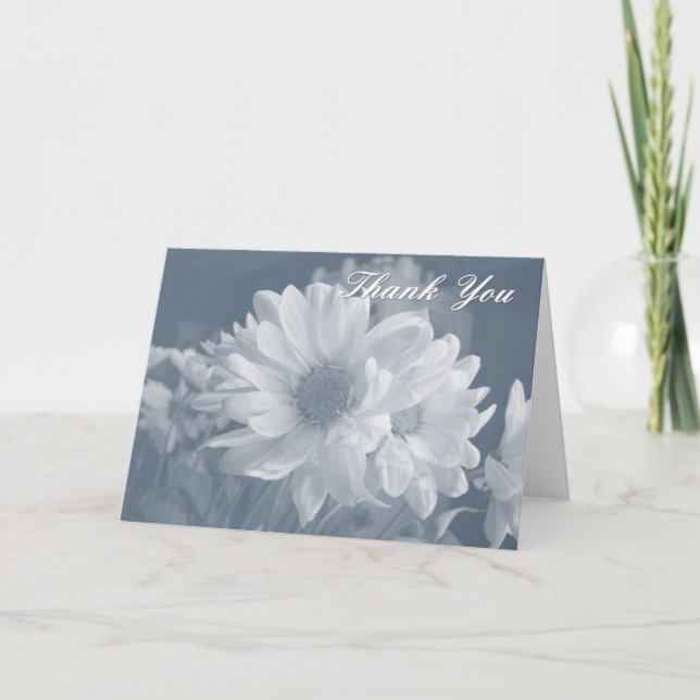 Carte de remerciements Blue Daisies (Devant)