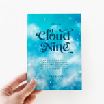 Carte De Remerciements Blue Dreamy Pastel Cloud Neuf fête d'anniversaire<br><div class="desc">Dreamy 9e anniversaire de fête merci carte modèle avec l'aquarelle illustration du ciel bleu avec nuages et étoiles. Le texte dit "Je suis sur Cloud Nine."</div>