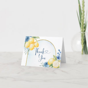 Carte De Remerciements Blue floral Lemon Main Squeeze Baby shower nuptial
