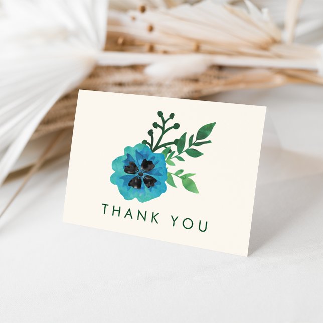 Carte De Remerciements Blue Floral Thank You Cards (Créateur téléchargé)