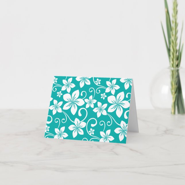 CARTE DE REMERCIEMENTS BLUE HAWAII (TURQUOISE) (Devant)