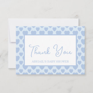 Carte De Remerciements Blue Hearts Baby Shower 