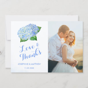 Carte De Remerciements Blue Hydrangea Mariage Photo