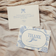 Blue Hydrangea Vintage Bridal Shower Thank You