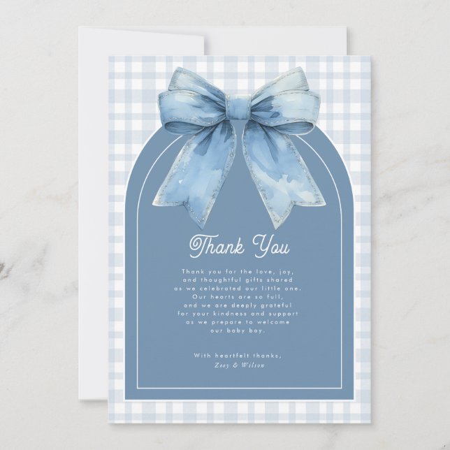 Carte De Remerciements Blue Jean Baby Boy Baby Shower Thank You Card (Devant)