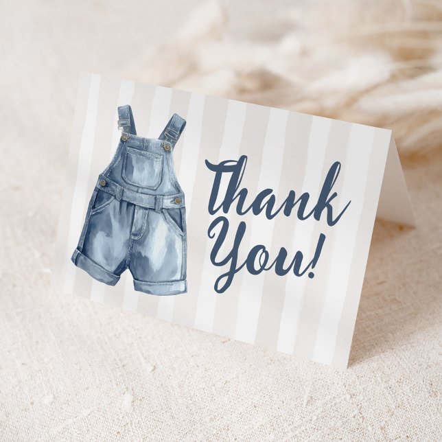 Carte De Remerciements Blue Jean Baby Shower Blank Thank You Card (Créateur téléchargé)