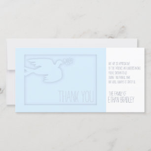 Carte De Remerciements Blue Modern Dove Enfant Personnalisé Sympathie Mer
