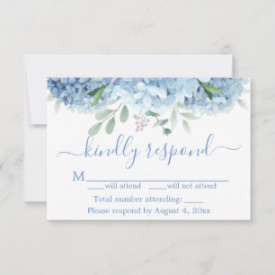 Carte De Remerciements Blue Purple Hydrangeas Floral Anniversaire