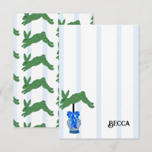 Carte De Remerciements Blue Staffordshire Chiens Topiary Ginger Jar Jars