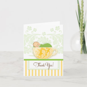 Carte de remerciements Blue Tea Cup Baby shower
