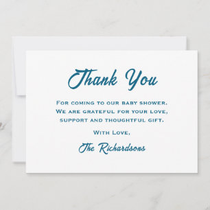 Carte De Remerciements Blue Teddy Bear Baby shower New Chapter Storbook