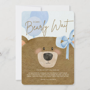 Carte De Remerciements Blue Teddy Nous pouvons attendre le Baby shower Tw