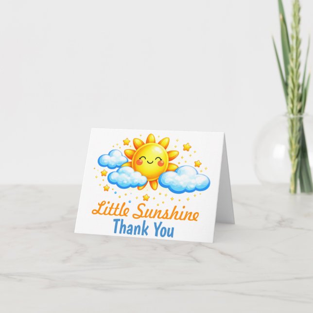 Carte De Remerciements Blue Thank You Baby Shower Crafts Party (Devant)