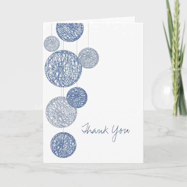 Carte De Remerciements Blue Twine Globes Thank You Card (Devant)