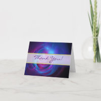 Blue Violet and Pink Cosmic Wedding Thank You