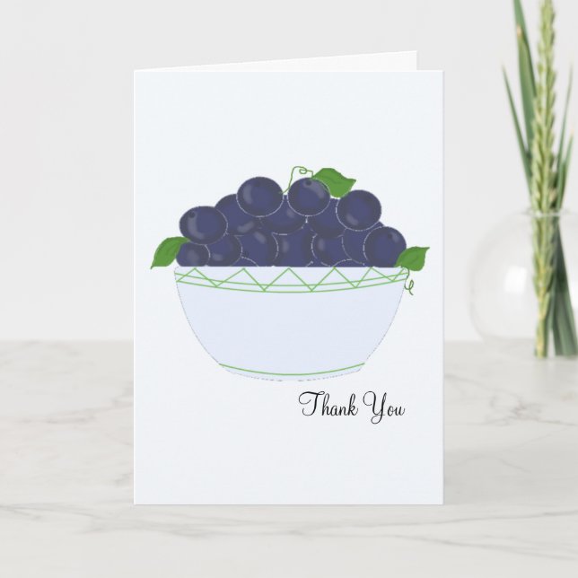 Carte De Remerciements Blueberries Thank You (Devant)