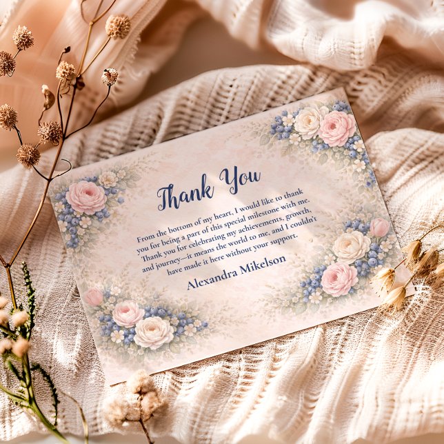 Carte De Remerciements Blueberry Berry First Garden 1st Birthday (Créateur téléchargé)