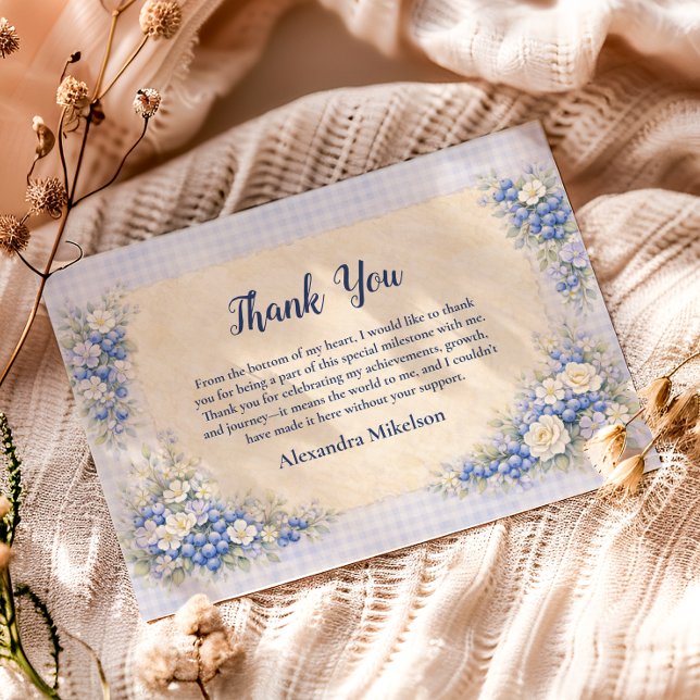 Carte De Remerciements Blueberry Floral Storybook Berry 1st Birthday (Créateur téléchargé)