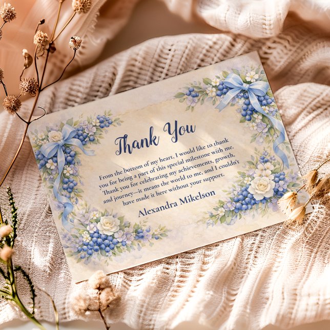 Carte De Remerciements Blueberry Garden Berry First 1st Birthday (Créateur téléchargé)