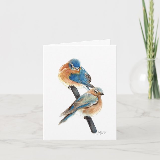 Carte De Remerciements Bluebird Couple (Devant)