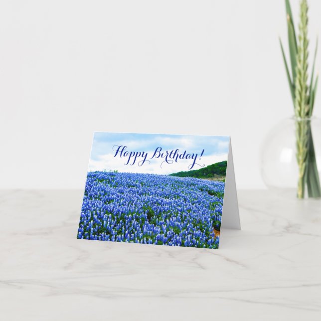 Carte De Remerciements Bluebonnets Fleurs Bleues Texas Anniversaire Flora (Devant)