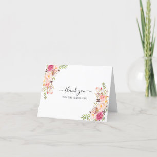 Carte De Remerciements Blush Boho Funeral Wedding shower Folded